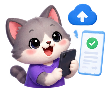 Cat uploading a payment slip